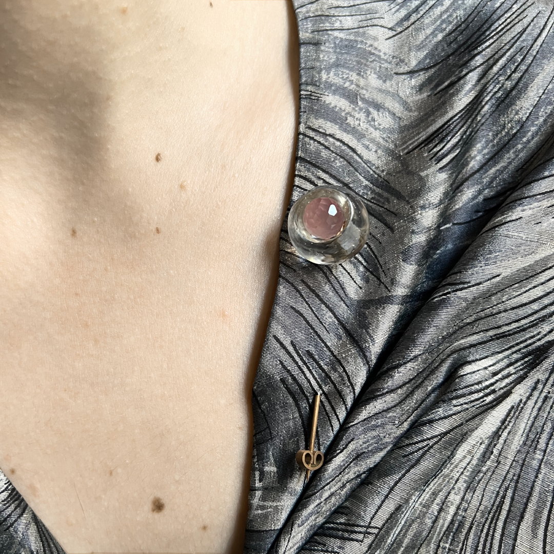 Brooch | WED | rose quartz