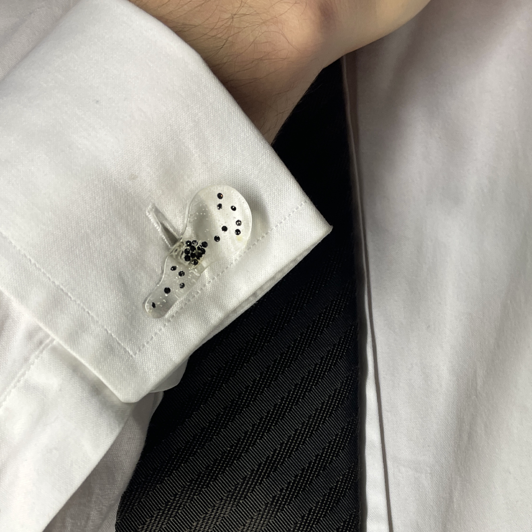 OT-GDT-001_Cufflinks | Black Diamonds and Black Tourmaline